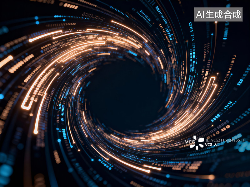 【AI数字艺术】未来感数字漩涡科技图像图片素材