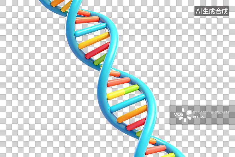 【AI数字艺术】卡通风格，DNA螺旋状结构PNG格式的免扣元素图片素材
