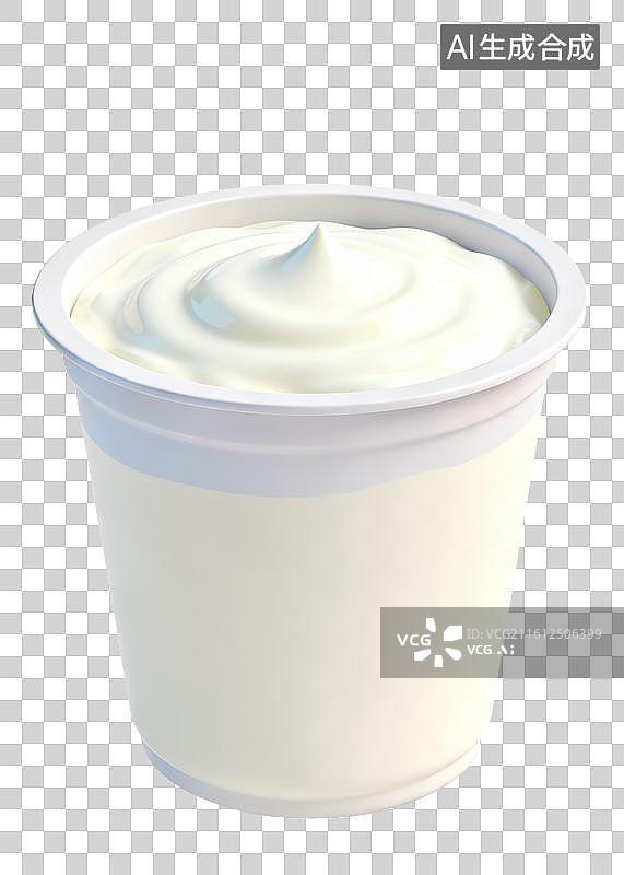 【AI数字艺术】白色酸奶塑料杯装图片素材