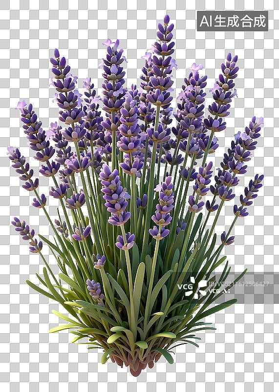 【AI数字艺术】紫色薰衣草花束图片素材