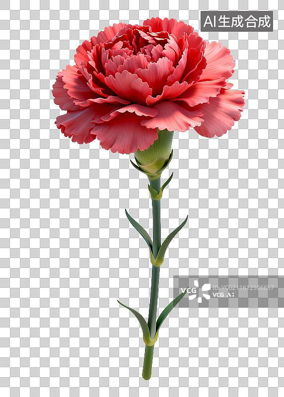 【AI数字艺术】红色康乃馨花特写图片素材