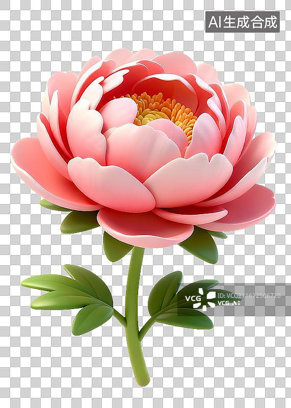 【AI数字艺术】盛开的粉色牡丹花图片素材