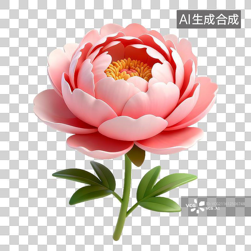 【AI数字艺术】盛开的粉色牡丹花图片素材