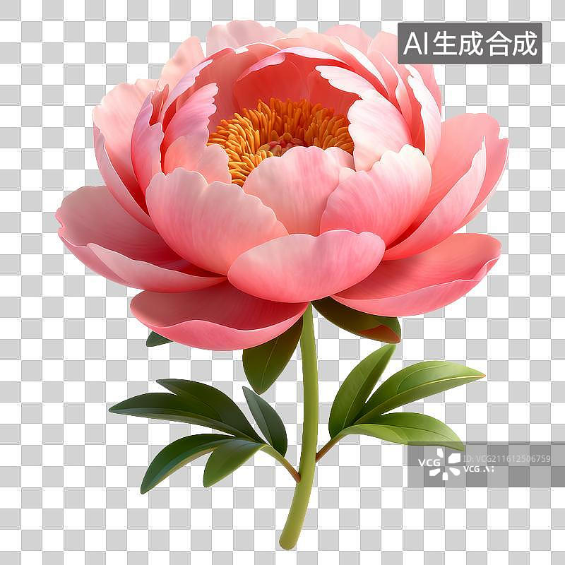 【AI数字艺术】盛开的粉色牡丹花图片素材
