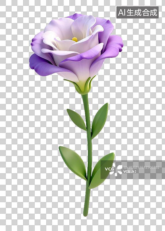 【AI数字艺术】紫色洋桔梗花带花苞图片素材