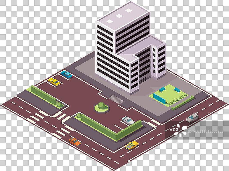 等距办公室或商务中心小镇图片素材