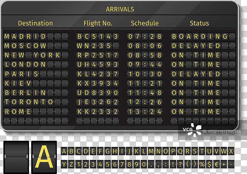 机场或火车站的记分牌图片素材