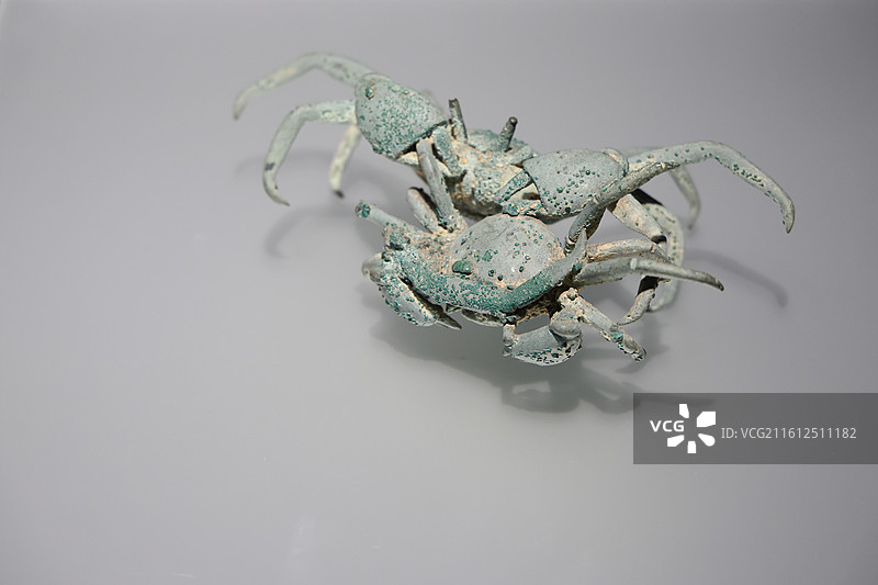 上海博物馆东馆展品--铜双蟹（元）图片素材