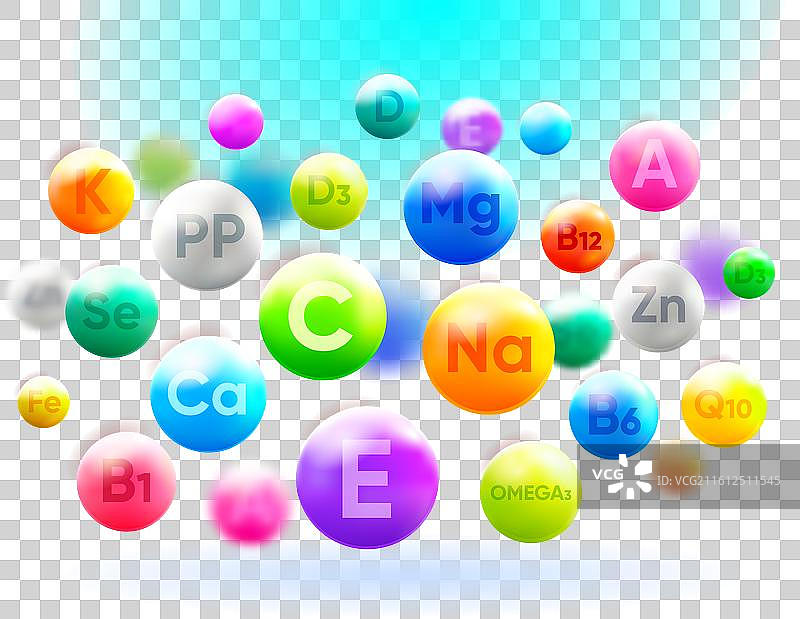 补充维生素和矿物质，促进健康营养图片素材