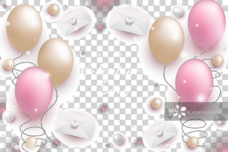 逼真的情人节快乐背景图片素材