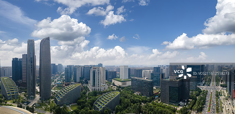 成都天府国际金融中心金融城双子塔天际图片素材