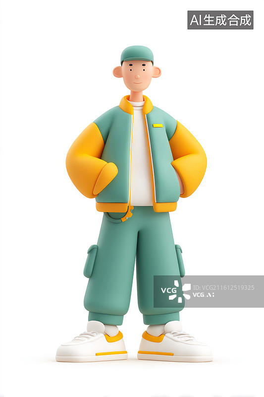 【AI数字艺术】穿着运动服的卡通人物图片素材