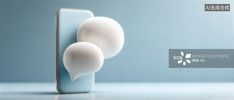 【AI数字艺术】带有对话气泡的智能手机图片素材