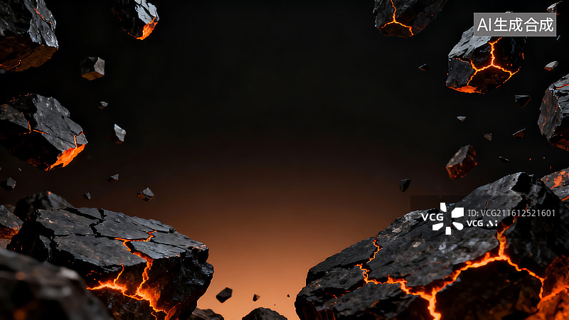 【AI数字艺术】火山岩石背景图图片素材