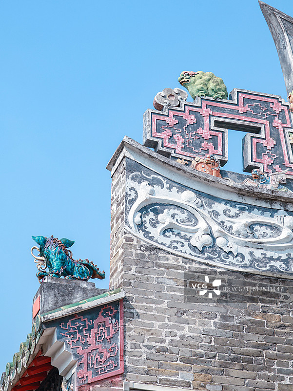 佛山大雾岗森林公园莲峰书院的岭南古建筑图片素材