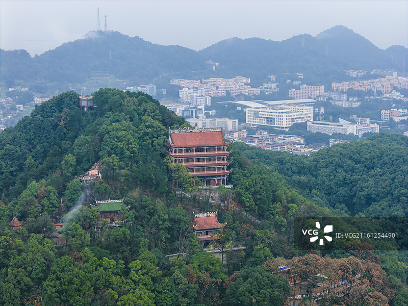 重庆南山老君洞道观航拍图片素材