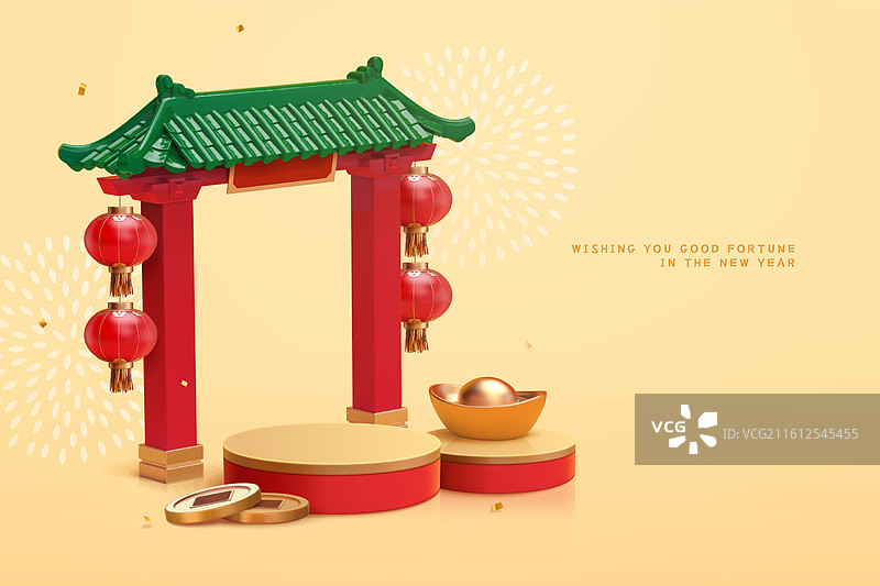 中国新年产品展示背景图片素材