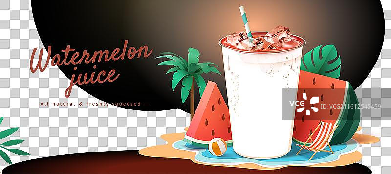 新鲜西瓜汁外卖广告图片素材