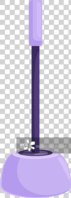 紫色的马桶刷立在支架上图片素材