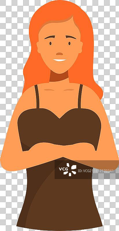 自信的年轻女子交叉双臂图片素材