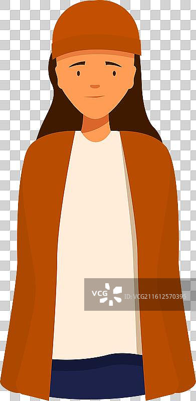 戴着绒线帽和长款开衫的年轻女子图片素材