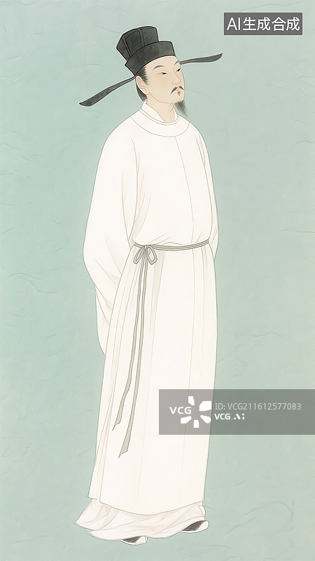 【AI数字艺术】国潮汉服诗人插画图片素材