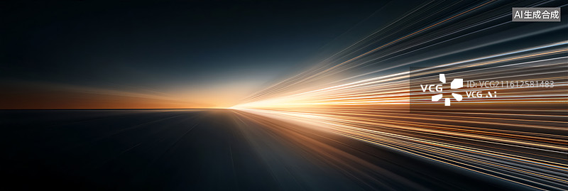 【AI数字艺术】未来科技感高速公路概念插图图片素材