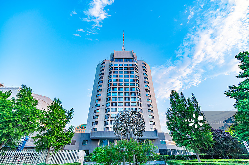 中国教育电视台 中国教育电视台大楼 中国教育电视台总部 大厦 高楼 户外 天空 树木 城市风光 建筑图片素材