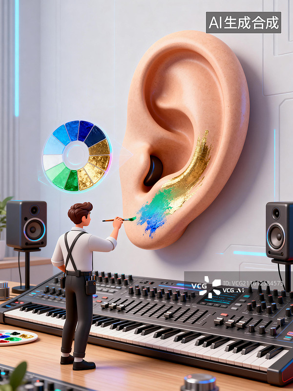 【AI数字艺术】家的声音调色盘：聆听色彩的旋律，描绘无声的乐章图片素材