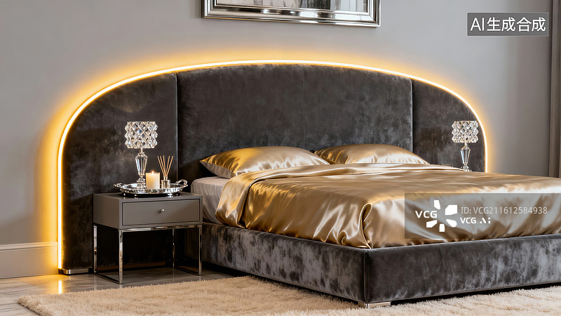 【AI数字艺术】现代卧室床头灯饰设计图片素材