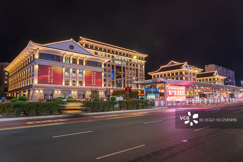 吉林延吉大学夜景街景图片素材