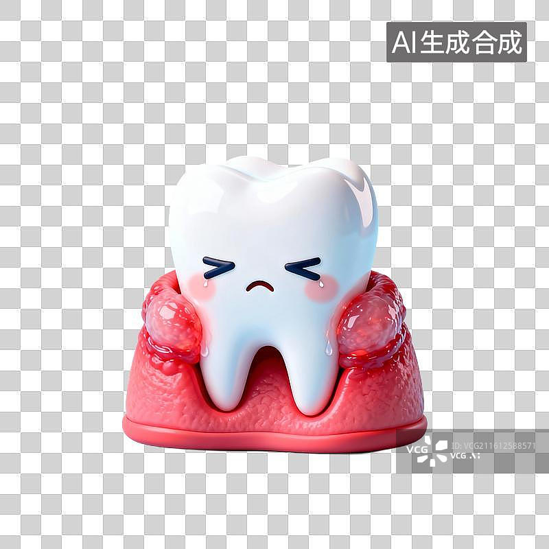 【AI数字艺术】3D轻拟人牙龈炎科普主题图片素材