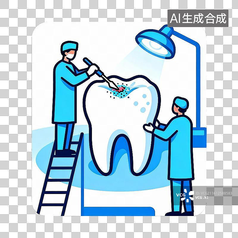 【AI数字艺术】口腔健康诊疗主题 扁平插画图标图片素材