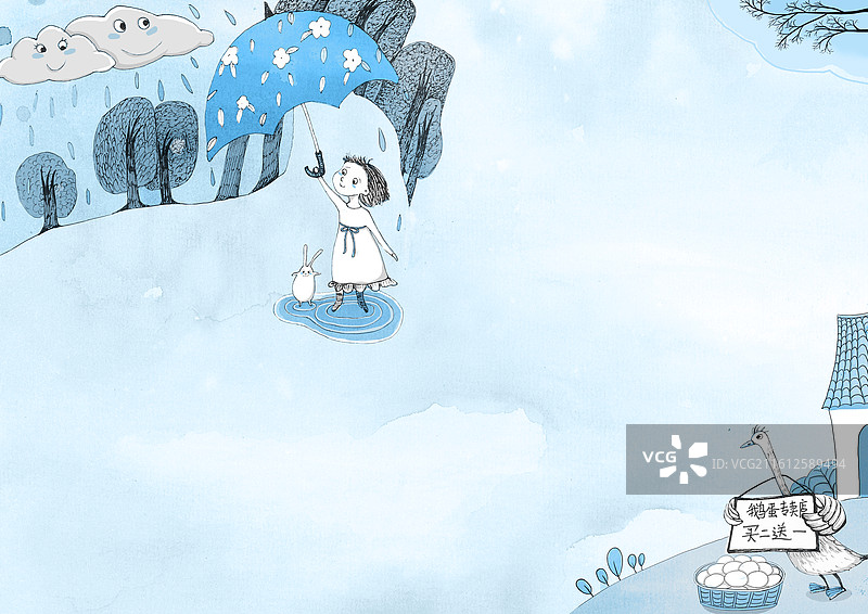 儿童插画单色图片素材