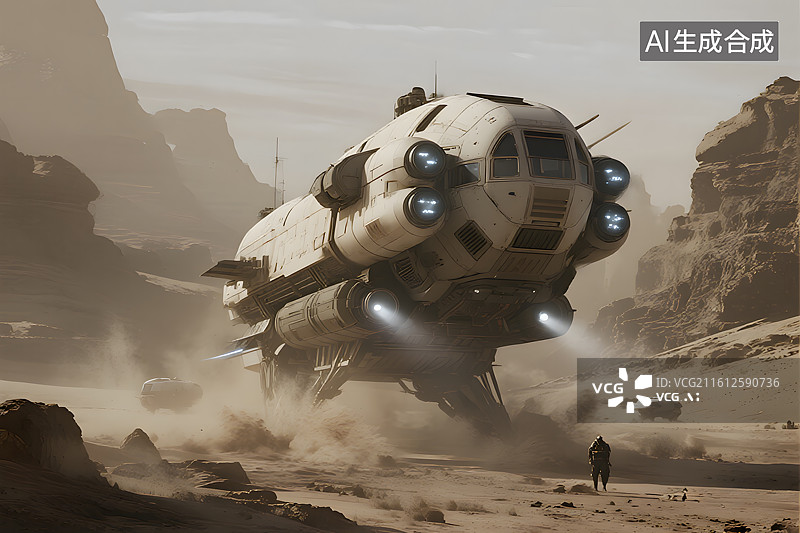 【AI数字艺术】未来星际探索场景图片素材