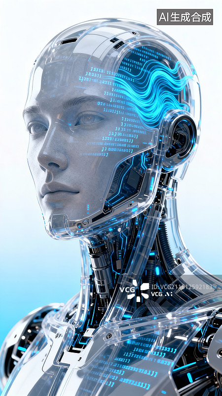 【AI数字艺术】智能机器人科技感未来科技场景图片素材