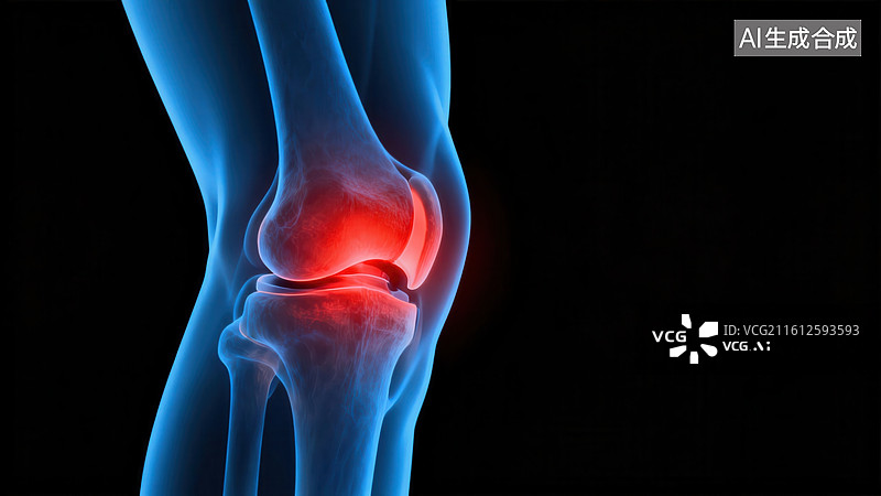 【AI数字艺术】膝关节疼痛示意图图片素材