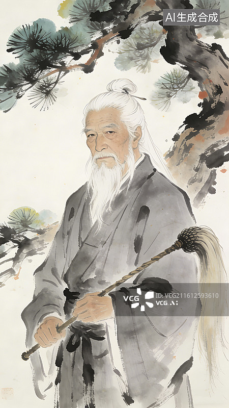 【AI数字艺术】水墨风格的江湖侠客图片素材