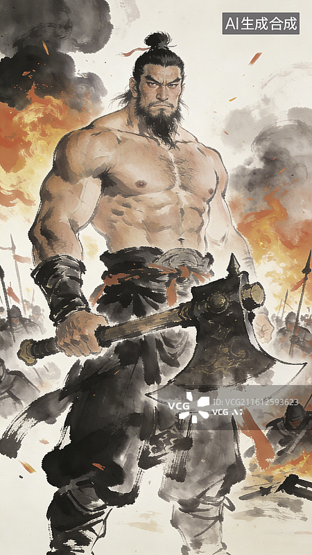 【AI数字艺术】水墨风格的江湖侠客图片素材