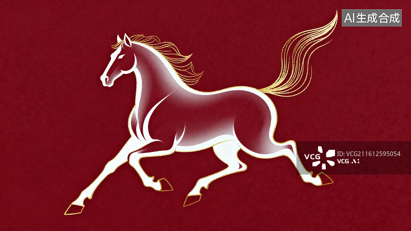 【AI数字艺术】奔马剪影艺术图案图片素材