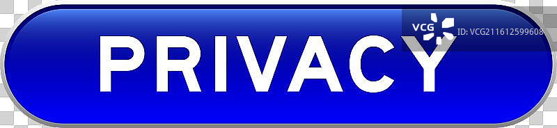 隐私文字的蓝色胶囊形按钮图片素材