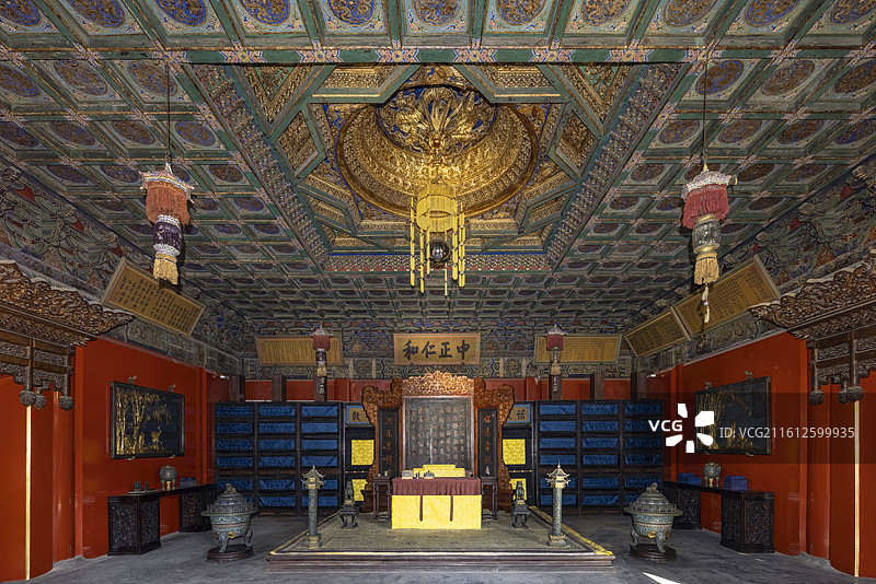 北京故宫养心殿内部陈设图片素材