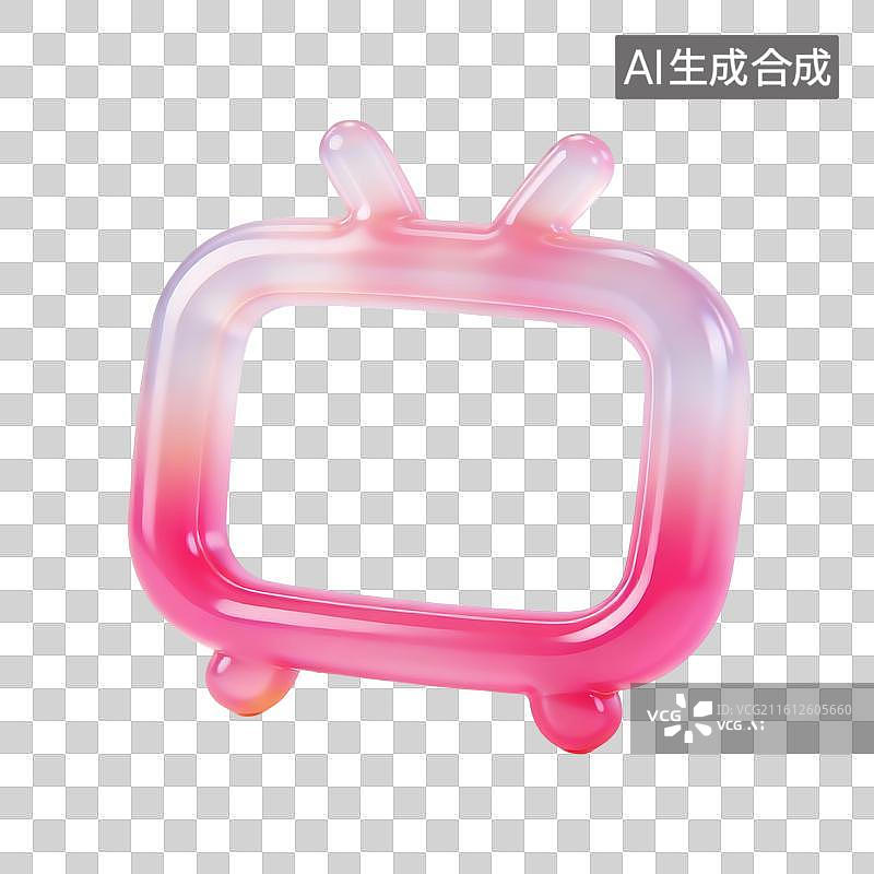 【AI数字艺术】3D膨胀风电视机边框图片素材