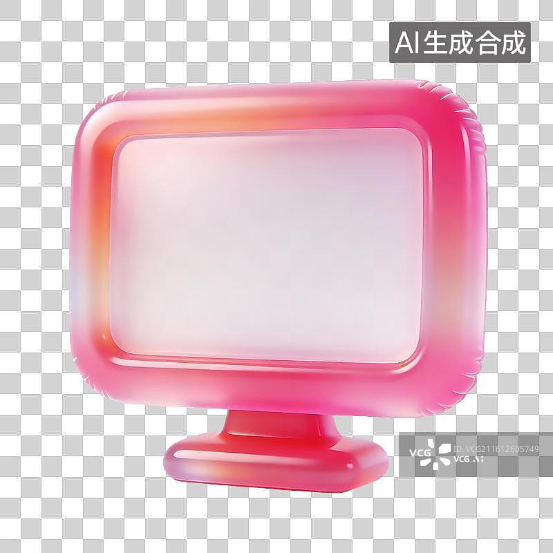 【AI数字艺术】3D膨胀风电脑屏幕图片素材