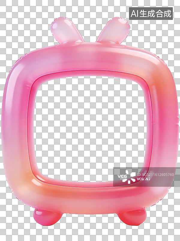 【AI数字艺术】3D膨胀风电视机外形边框图片素材