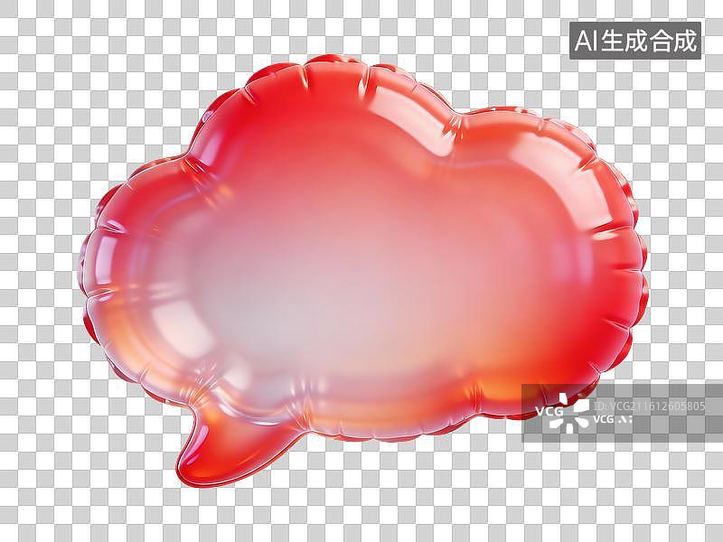 【AI数字艺术】3D膨胀风红色渐变对话框图片素材