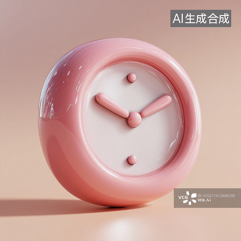 【AI数字艺术】可爱时钟图标图片素材