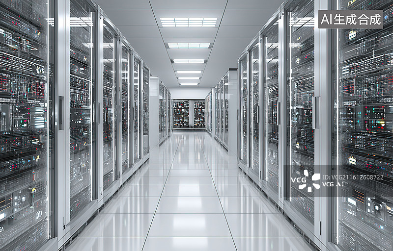 【AI数字艺术】现代化数据中心机房图片素材