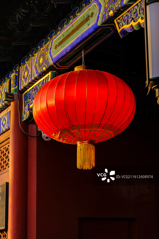 北京景山公园里的红灯笼图片素材