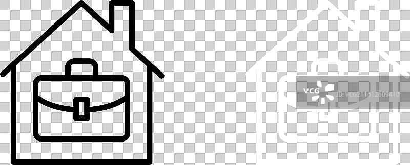 远程工作图标集 家庭办公室 远程办公符号图片素材